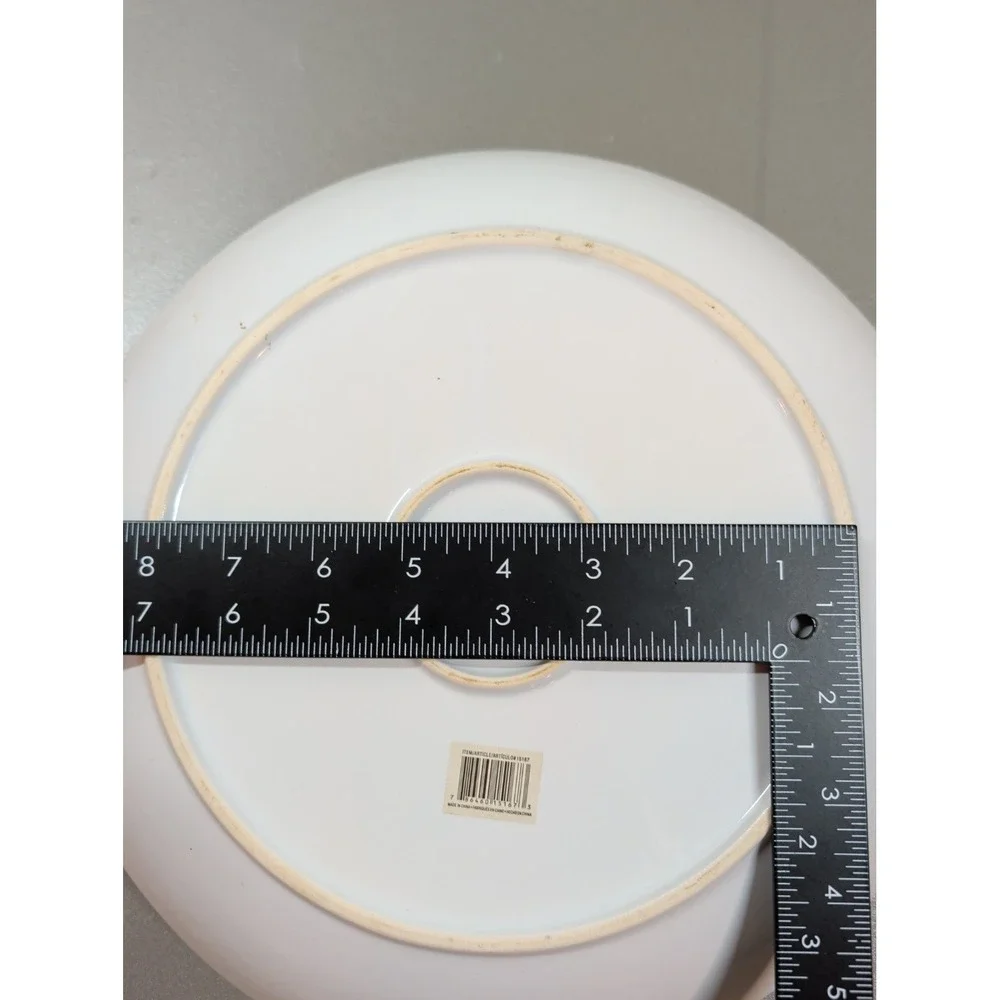 Home Essentials Pure White Ceramic Serving Bowl with Handles 13in Round Platter